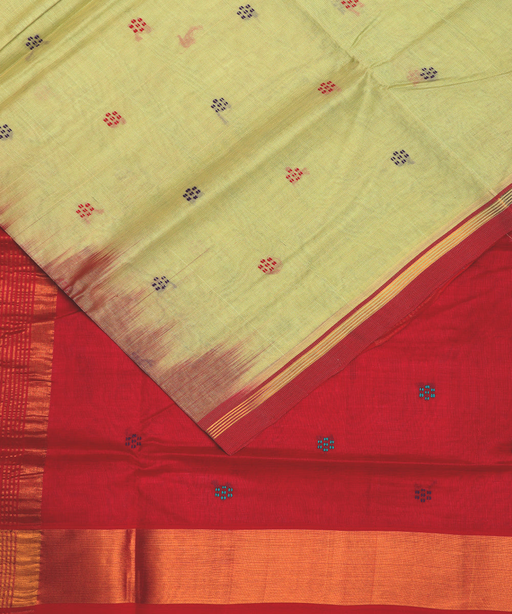 Sage green color handloom venkatagiri sico saree