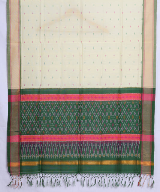 Banana yellow color handloom ikat sico dupattas