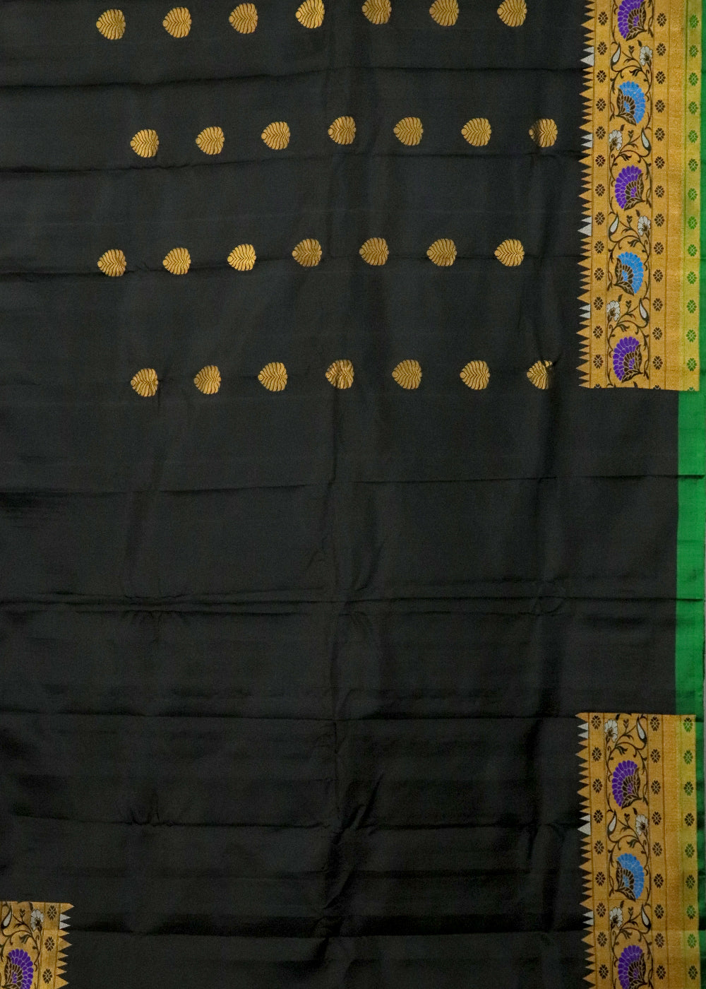 Black color handloom Gadwal Silk saree