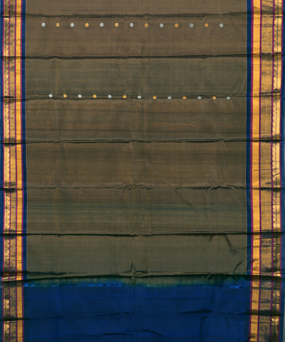 Mocha brown shade Handloom Gadwal sico saree