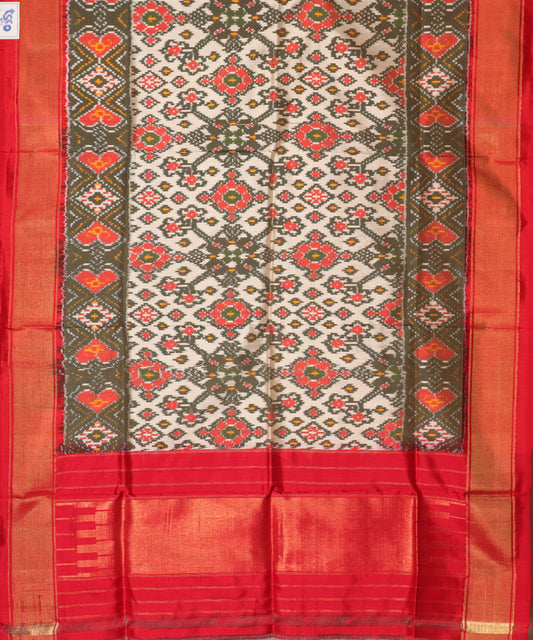 Multi-shade handloom silk dupatta