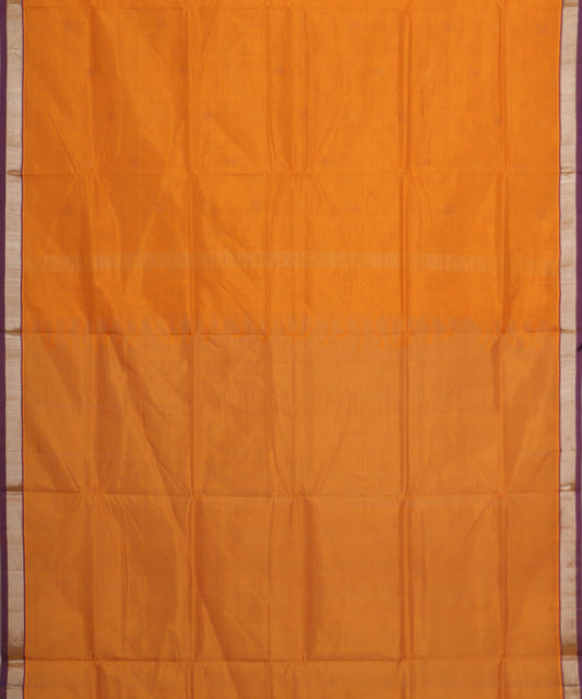 Apricot orange color handloom venkatagiri sico saree
