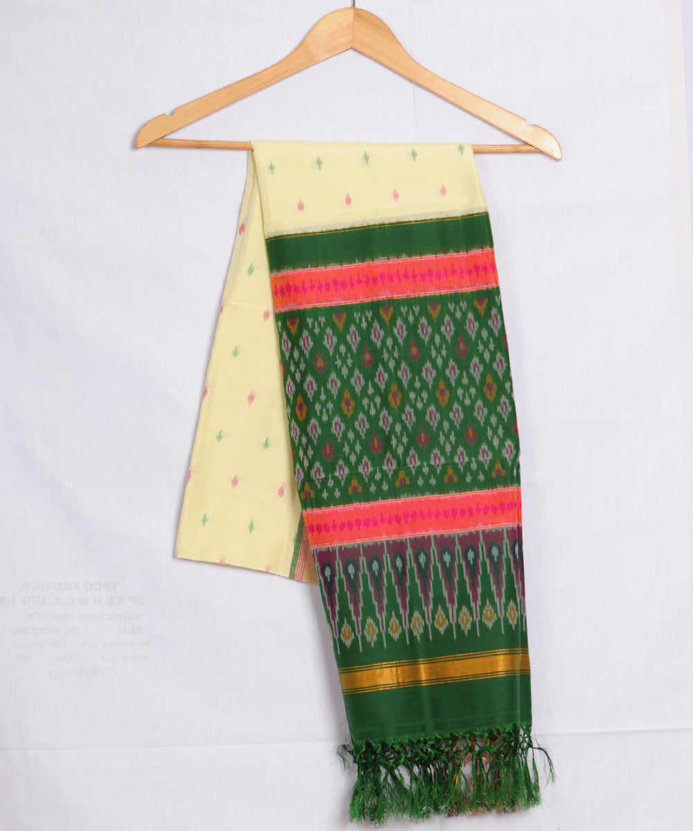 Banana yellow color handloom ikat sico dupattas