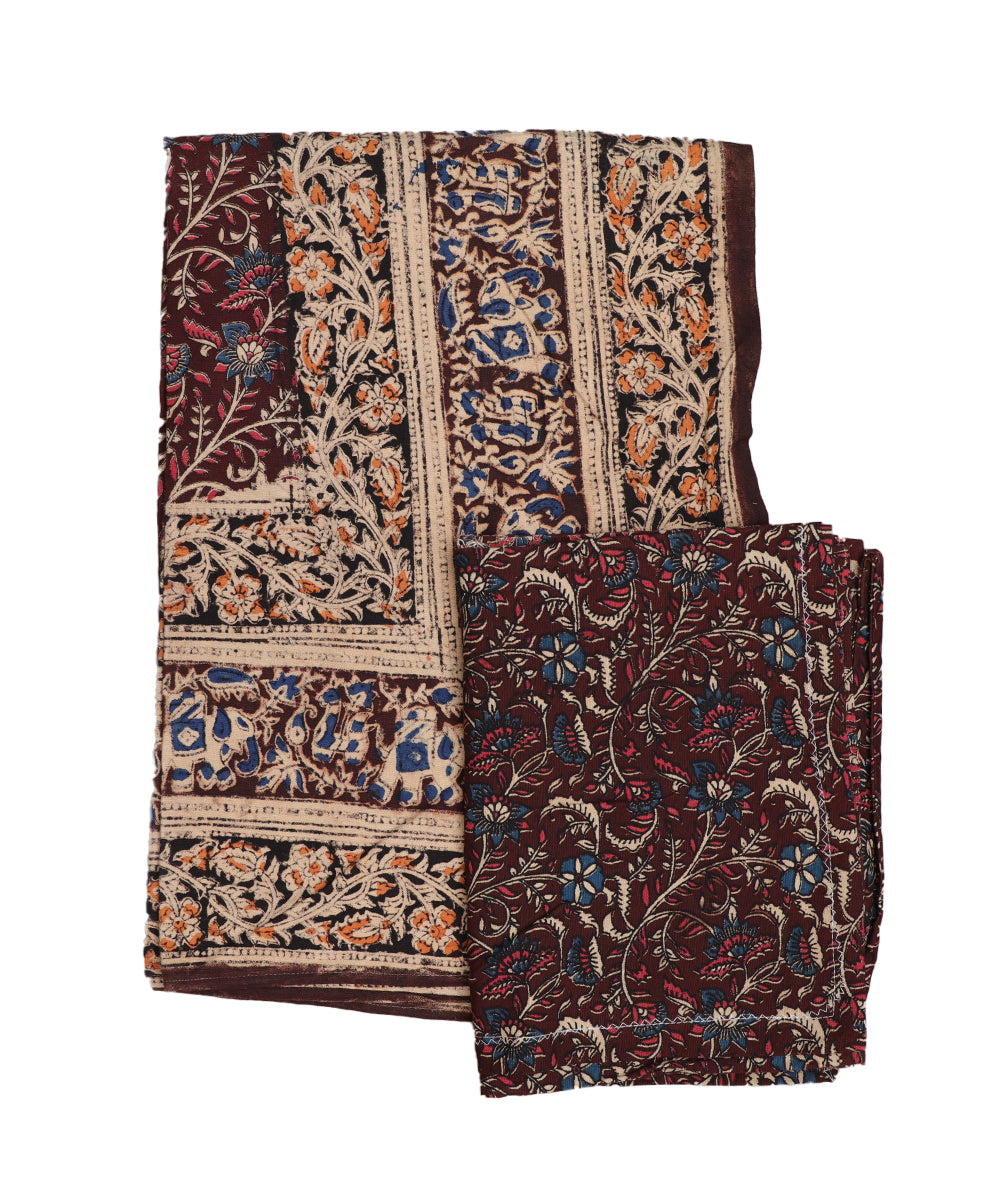 Kalamkari handblock print cotton single cot Bedsheet