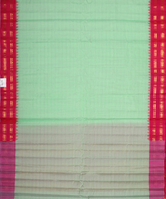 Mint green color handloom Gadwal cotton saree
