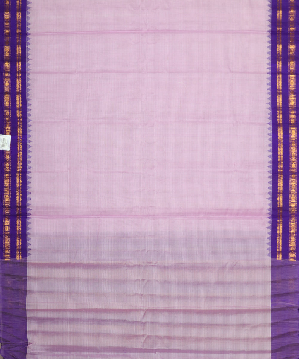 Floral violet color handloom Gadwal cotton saree