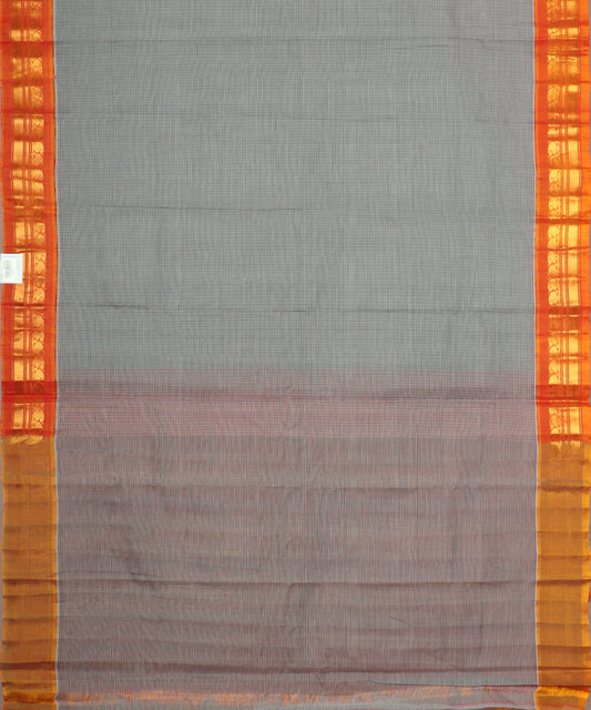 Pigeon blue color handloom Gadwal cotton saree