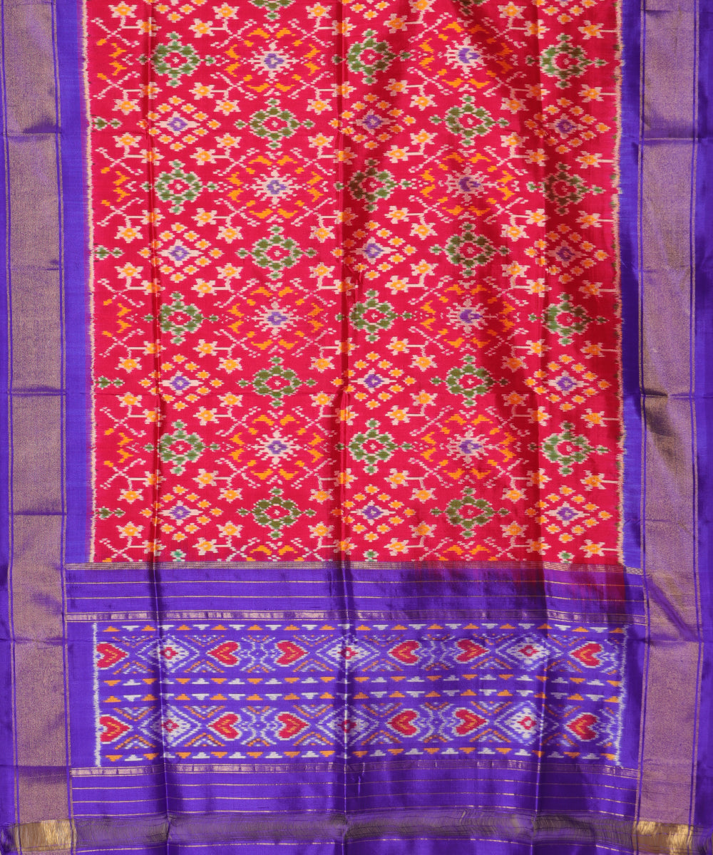 Raspberry pink color handloom silk dupatta