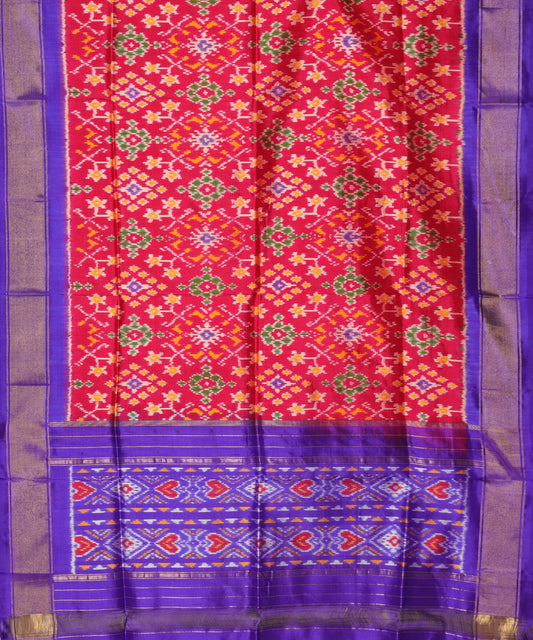 Raspberry pink color handloom silk dupatta