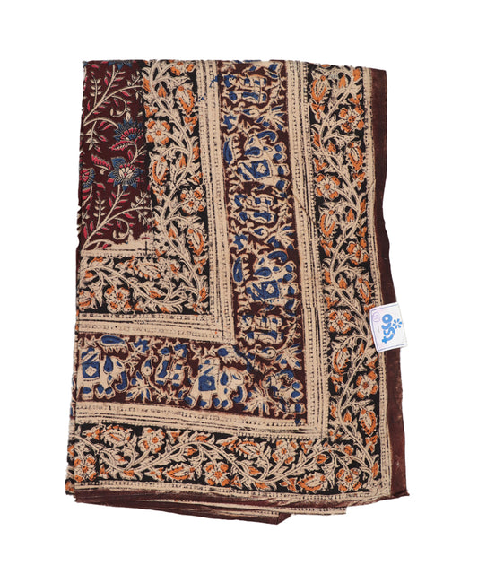 Kalamkari handblock print cotton single cot Bedsheet