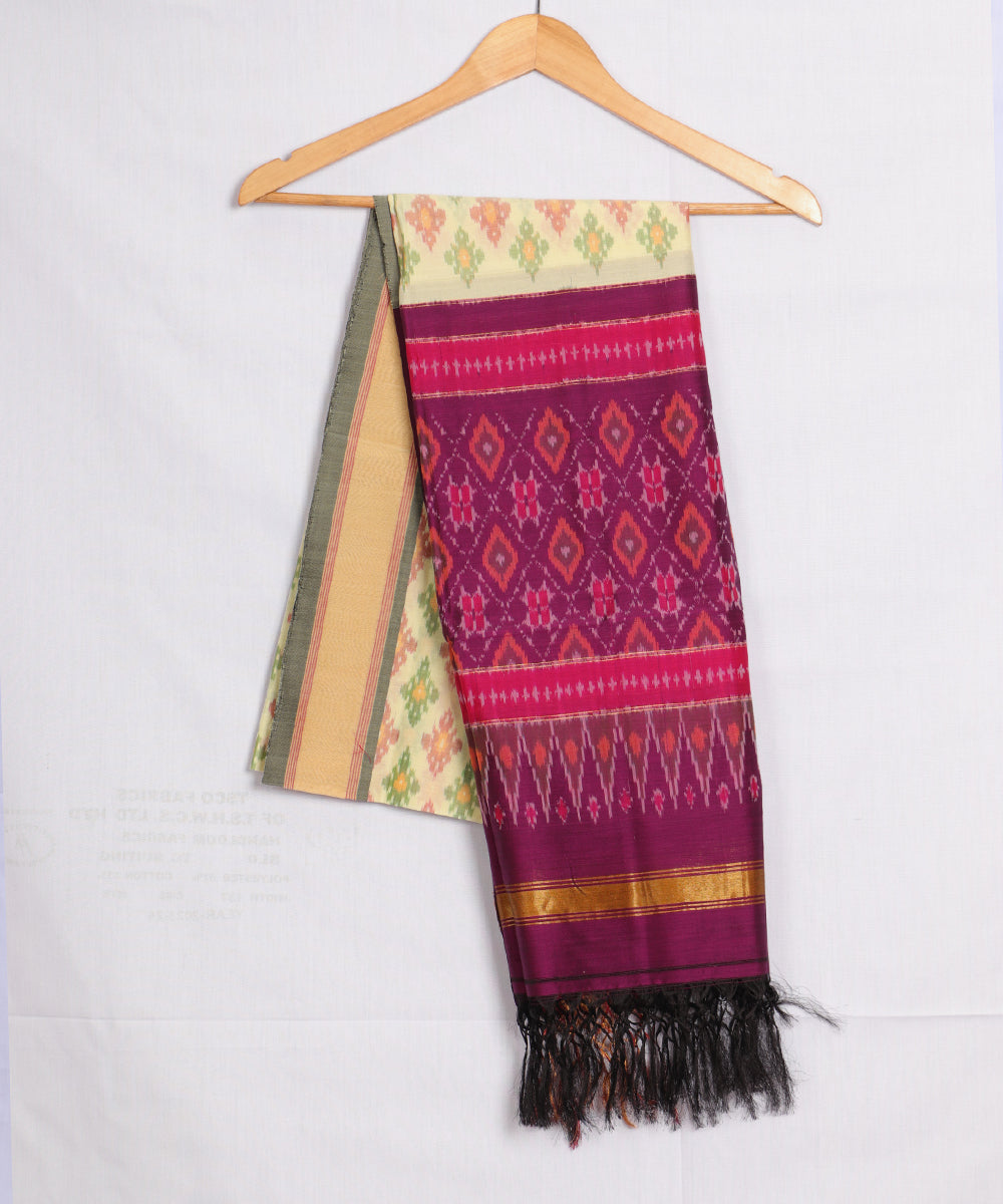 Banana yellow color handloom ikat sico dupattas