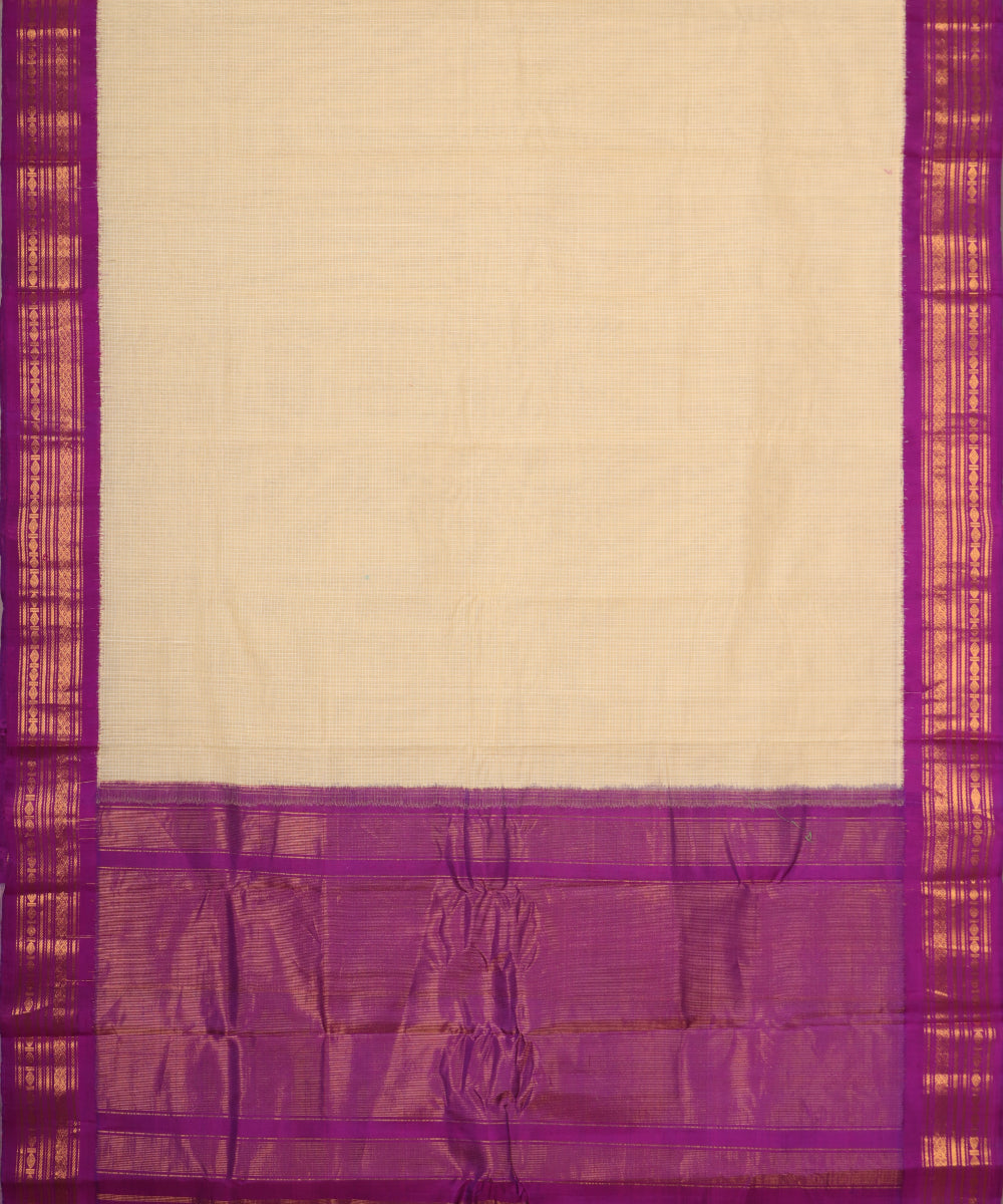 Laguna yellow color handloom Gadwal cotton saree