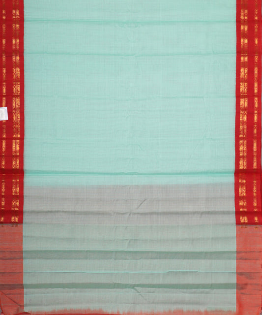 Jungle green color handloom Gadwal cotton saree