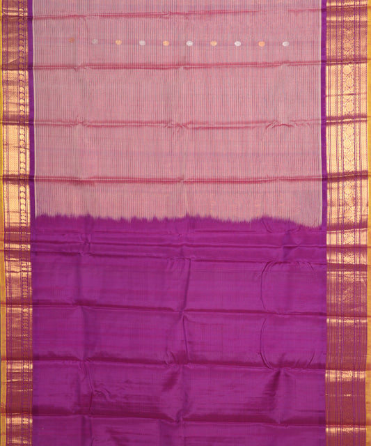 Multi-shade Handloom Gadwal sico saree