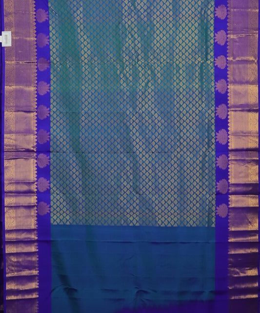 Steel blue color handloom Gadwal Silk saree