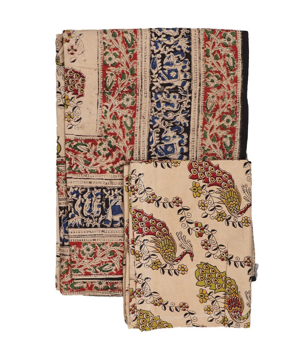 Kalamkari handblock print cotton single cot Bedsheet
