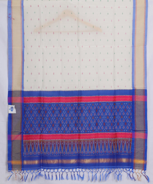 Cream color handloom ikat sico dupattas