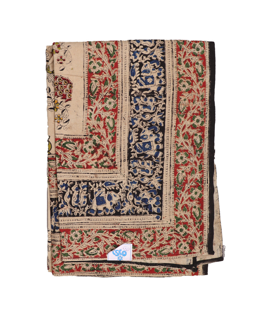 Kalamkari handblock print cotton single cot Bedsheet
