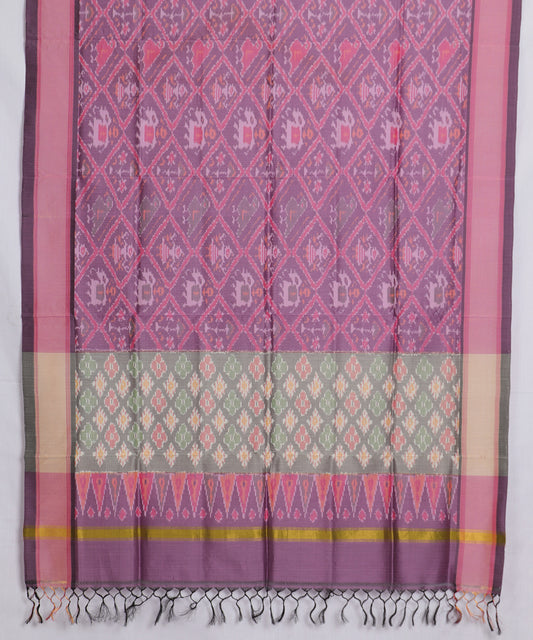 Plum violet color handloom ikat sico dupattas