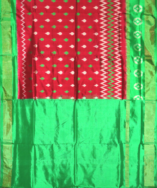 Burgundy red color handloom silk saree