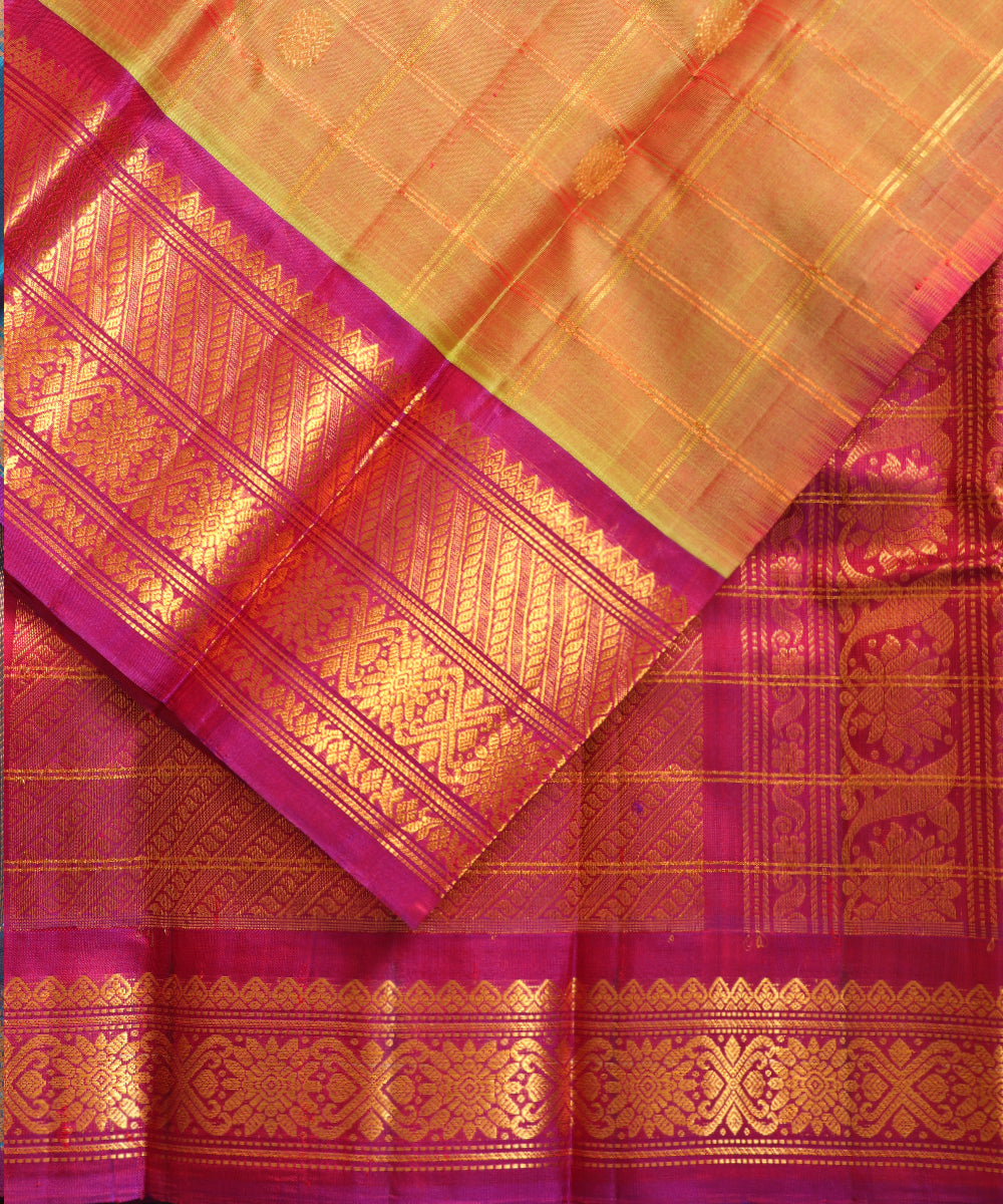 Multi-shade Handloom Gadwal sico saree