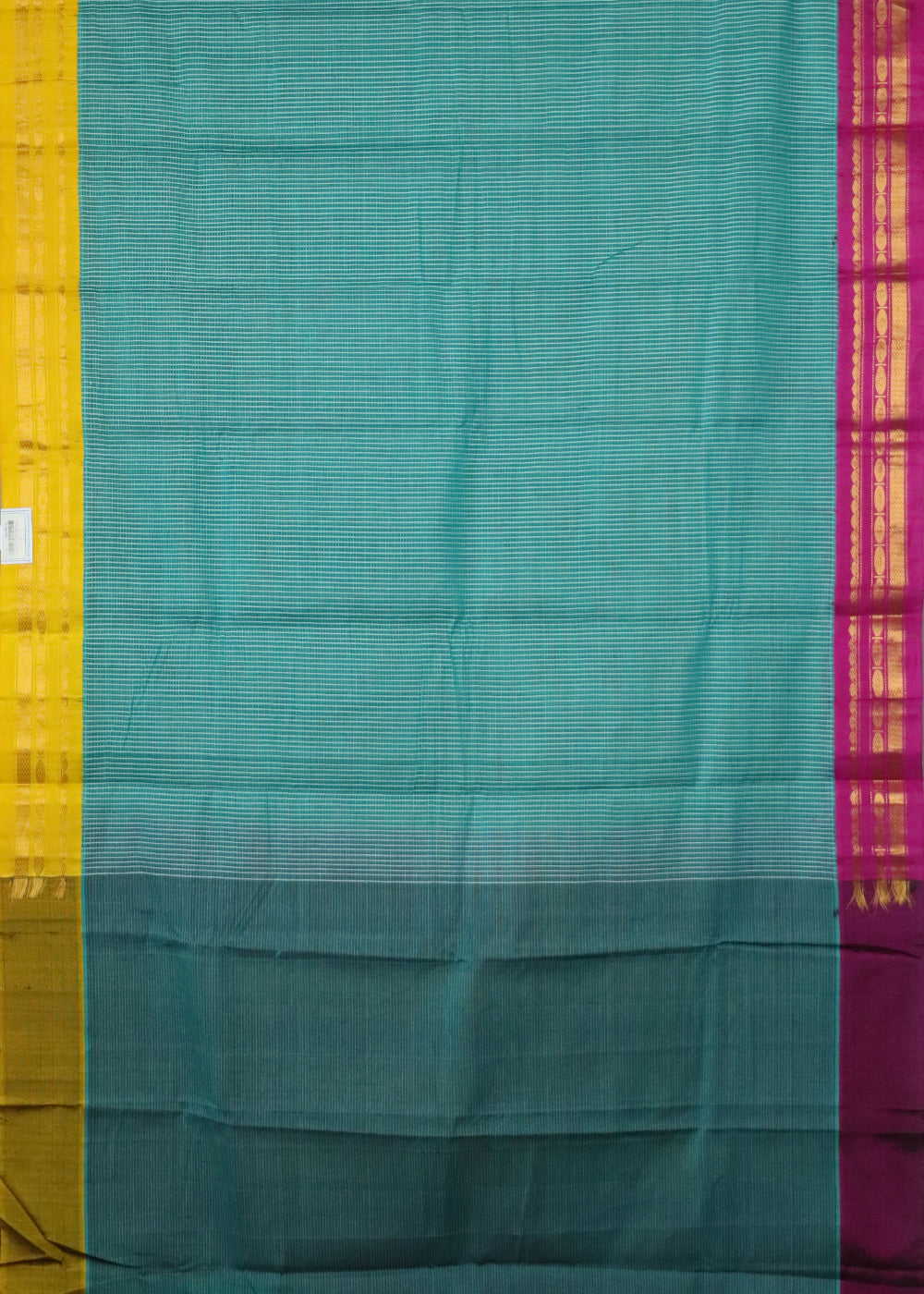 Jungle green color Gadwal cotton saree