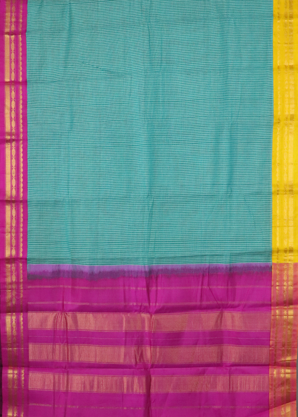 Jungle green color Gadwal cotton saree