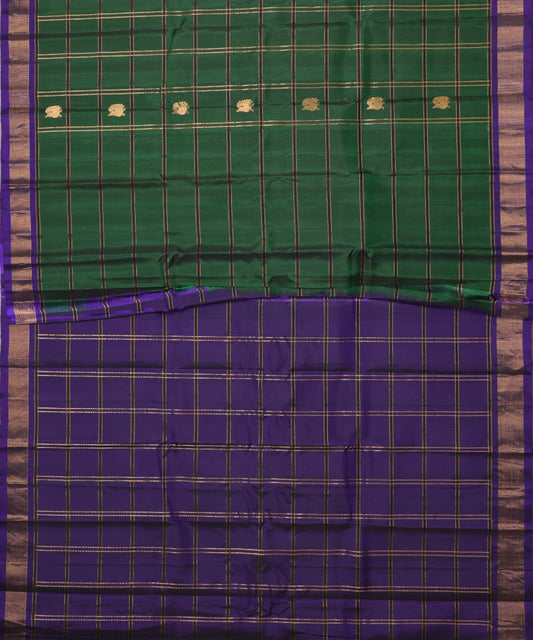 Forest green color handloom Gadwal Silk saree