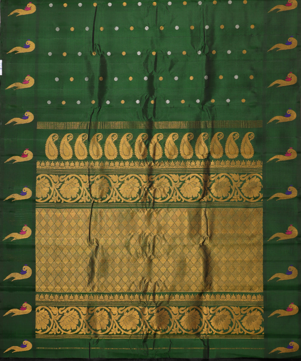 Sacramento green color handloom Gadwal Silk saree