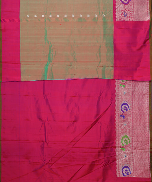 Multi-shade handloom Gadwal Silk saree