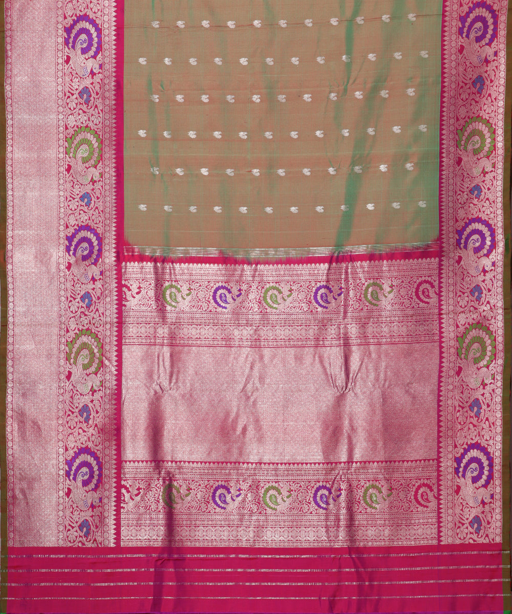 Multi-shade handloom Gadwal Silk saree