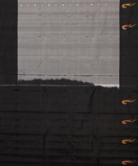 Harbor gray color handloom Gadwal Silk saree