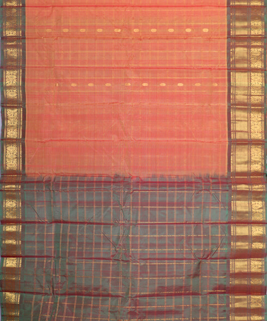 Multi-shade Handloom Gadwal sico saree