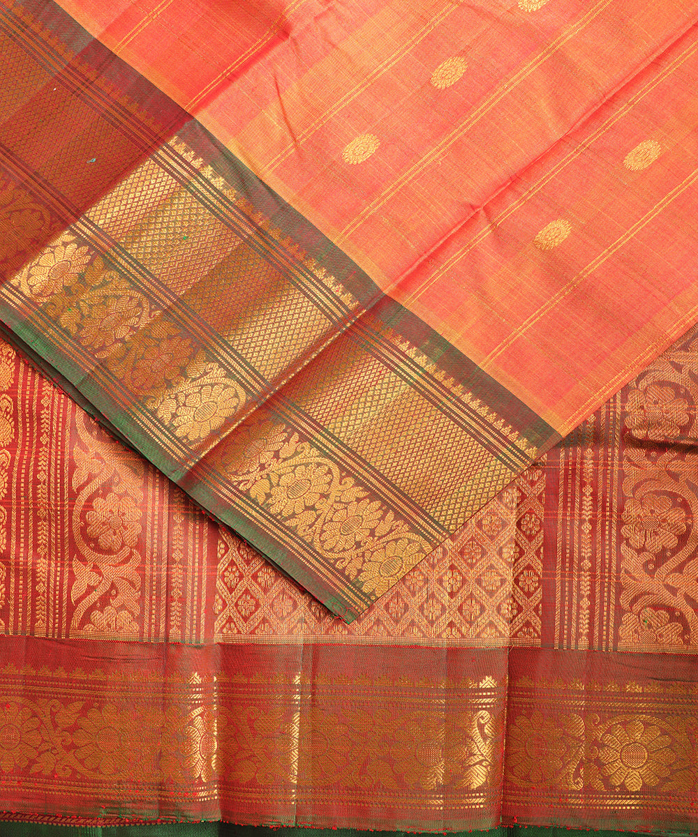 Multi-shade Handloom Gadwal sico saree