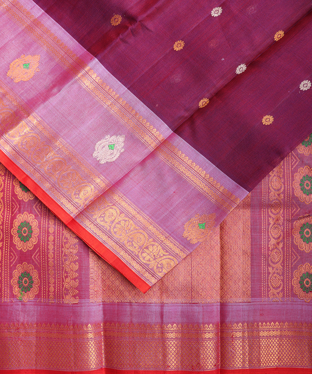 Byzantine shade Handloom Gadwal sico saree