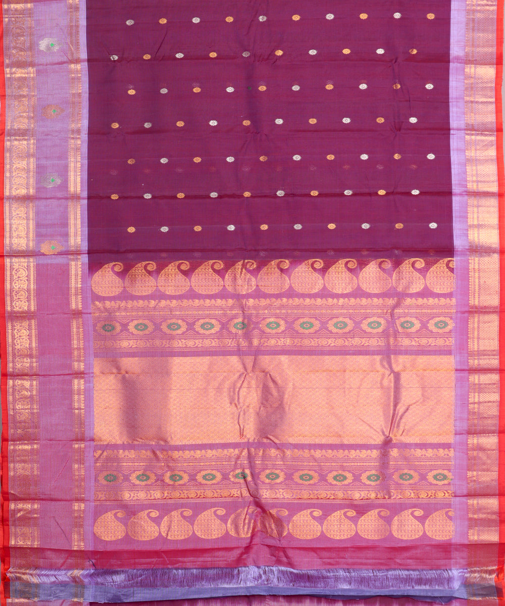 Byzantine shade Handloom Gadwal sico saree