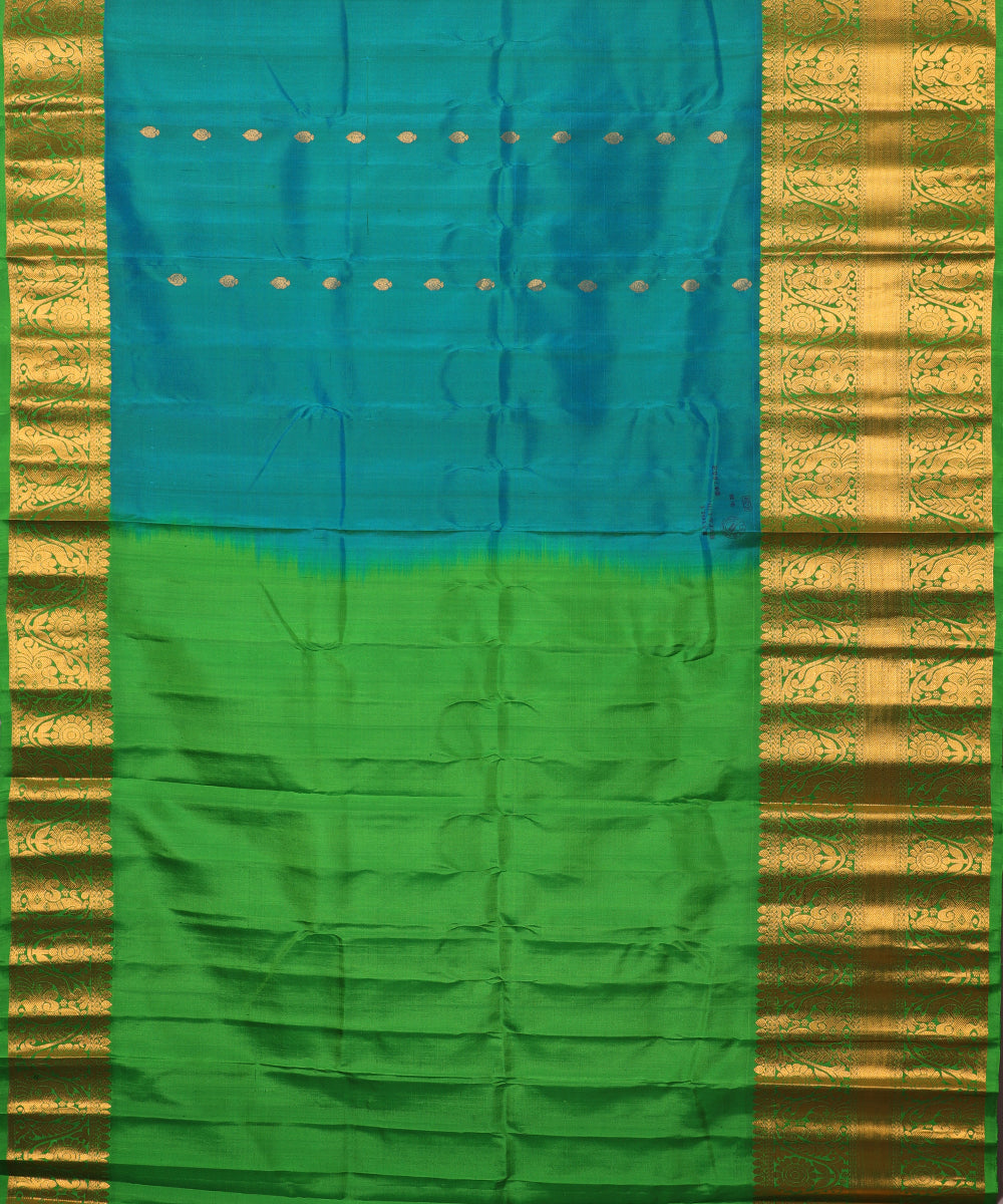 Pine green color handloom Gadwal Silk saree