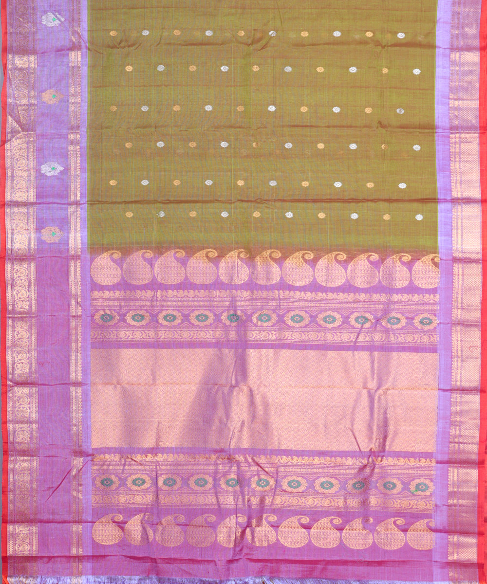 Multi-shade Handloom Gadwal sico saree