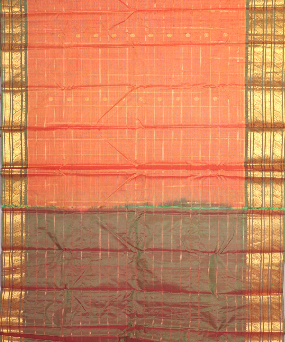 Multi-shade Handloom Gadwal sico saree