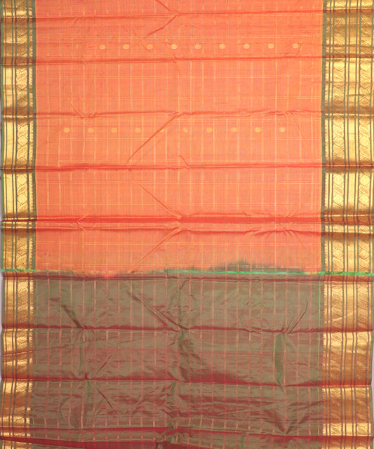 Multi-shade Handloom Gadwal sico saree