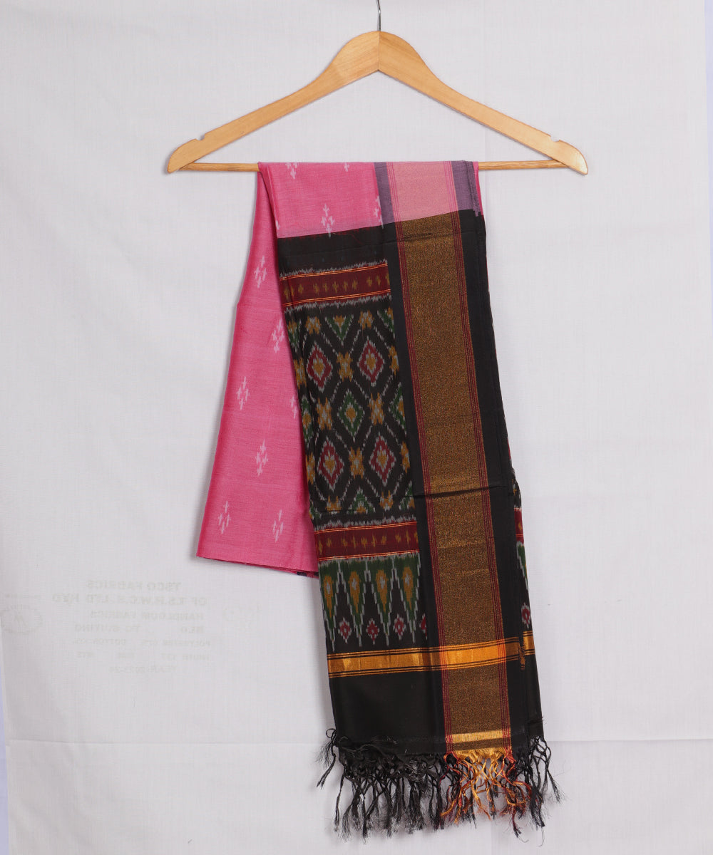 French pink color handloom ikat sico dupattas