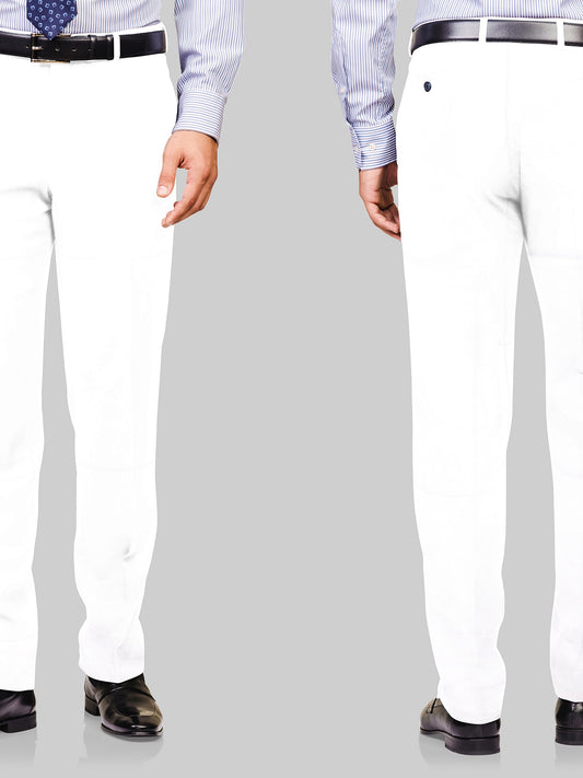 White color handloom mens cotton trouser