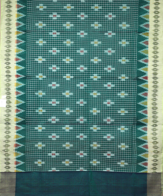 Green color pochampally mercerised muthyampet cotton saree