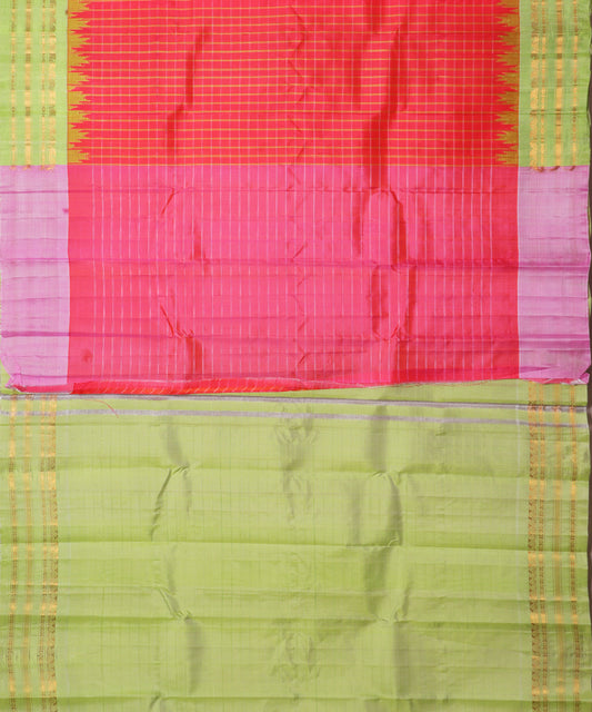 Imperial red color handloom Gadwal Silk saree