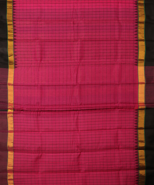 Magenta pink color Handloom Gadwal sico saree