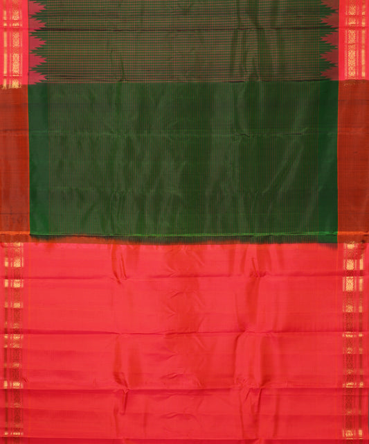 Sacramento green color handloom Gadwal Silk saree