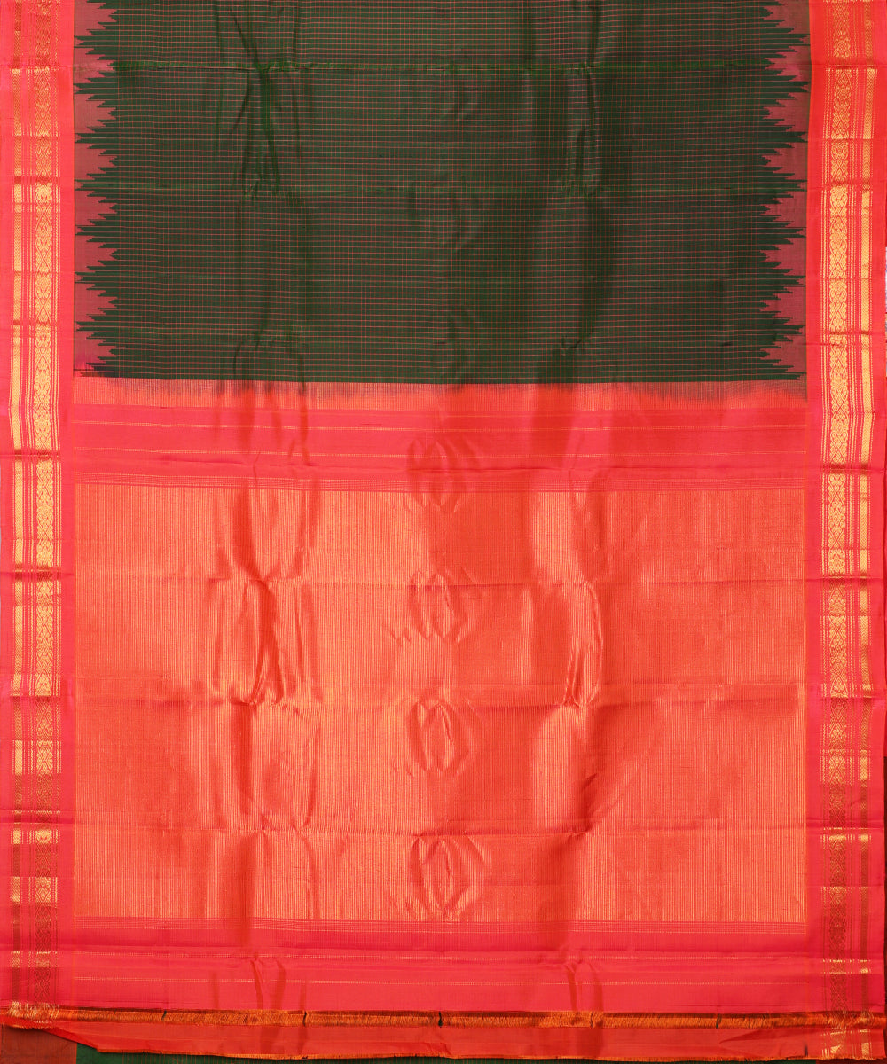 Sacramento green color handloom Gadwal Silk saree