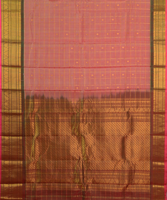 Indian red shade Handloom Gadwal sico saree