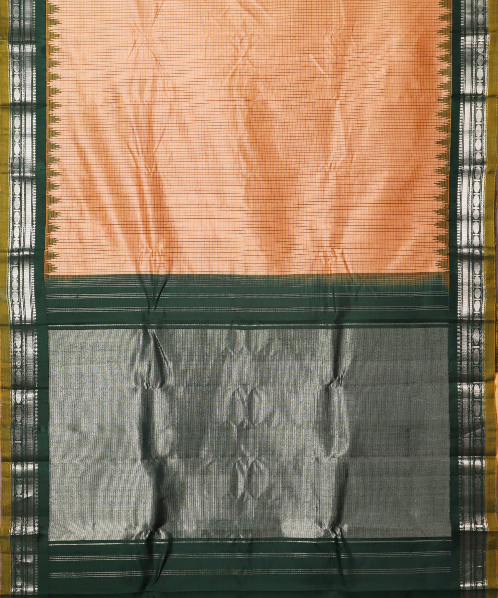 Tawny brown color handloom Gadwal Silk saree