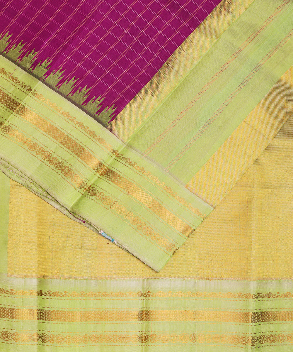 Lollipop violet handloom Gadwal Silk saree